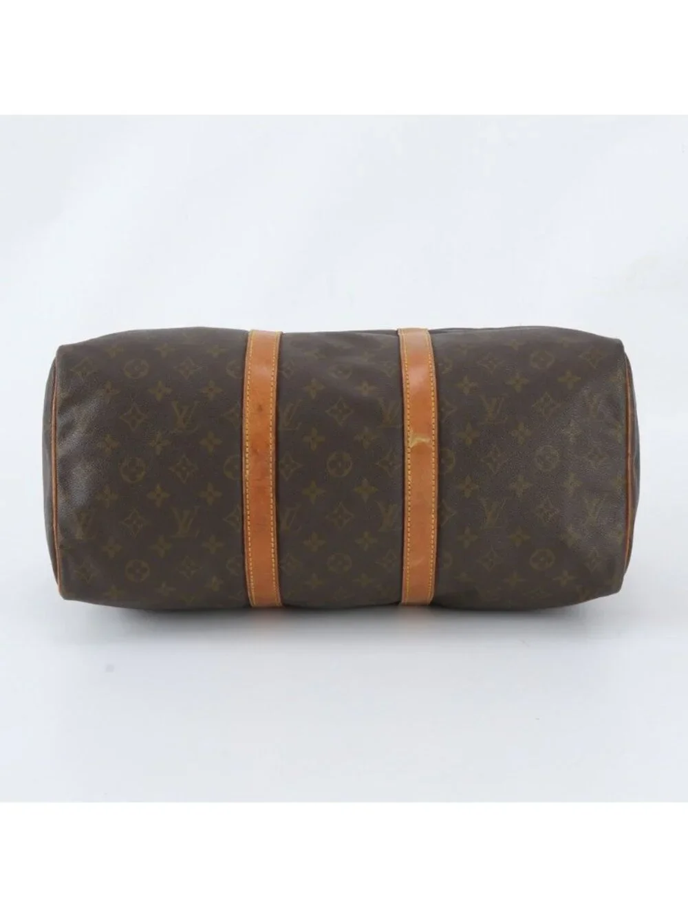 Louis Vuitton Monogram Keepall 45 Leather Boston Bag Tote Carry